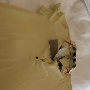 Burberry yellow polo shirt. Never worn- new